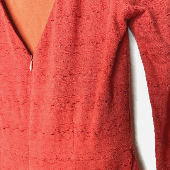 Ark & Co Salmon High Neck Long Sleeve V Back Zip Embroidered Zip Romper S - Picture 5 of 15